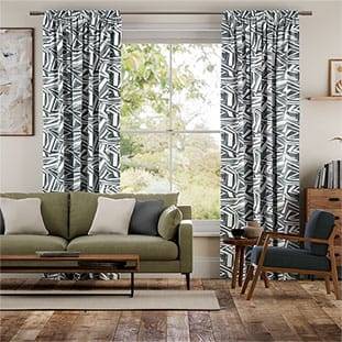 Brushstroke Geometric Slate Curtains thumbnail image