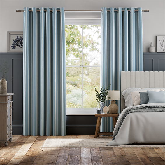 Burnsall Stripe Seaspray Curtains