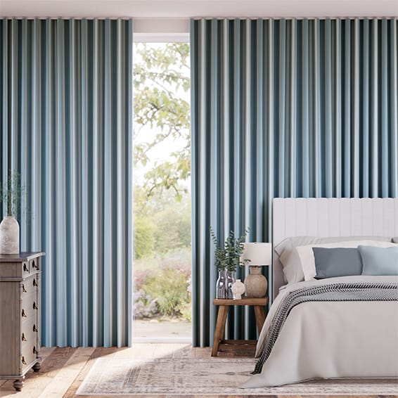 Burnsall Stripe Seaspray Curtains