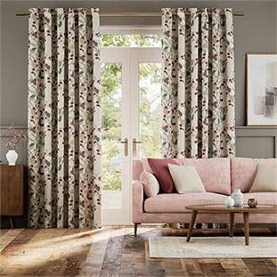 Bursting Berries Linen Cherry Curtains thumbnail image