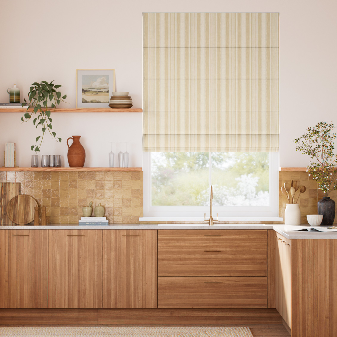 Cadence Stripe Barley Roman Blind