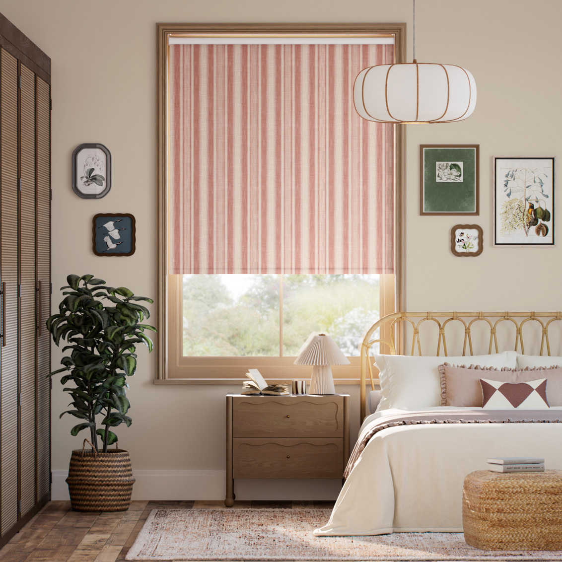 Cadence Stripe Fuji Red Roller Blind