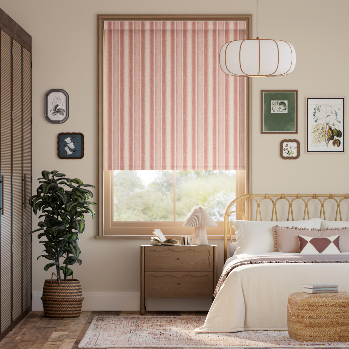 Cadence Stripe Fuji Red Roller Blind