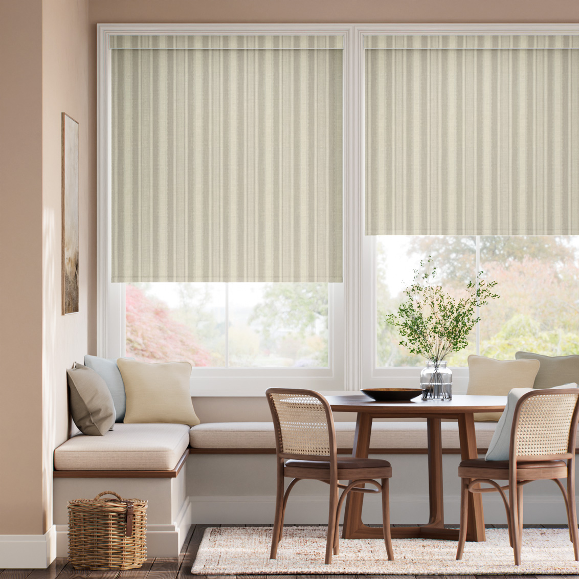 Cadence Stripe Grey Sky Roller Blind