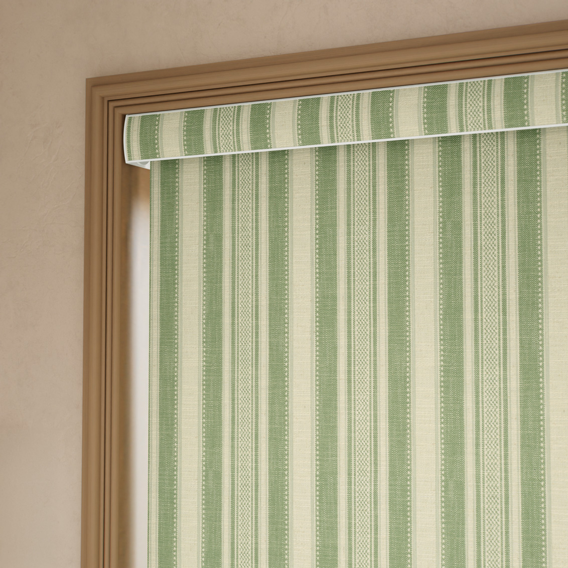 Cadence Stripe Leafy Green Roller Blind