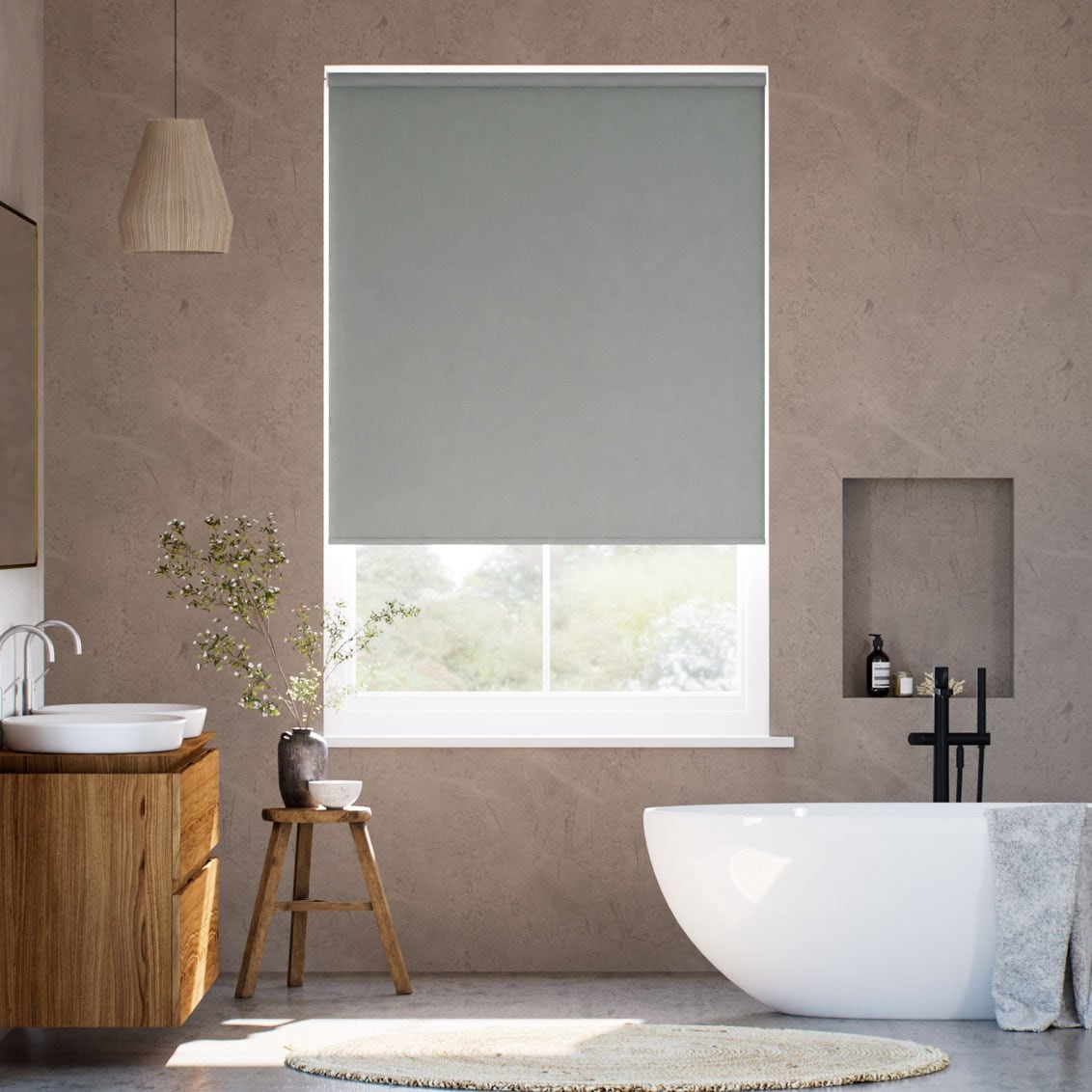 Electric Cadiz Blackout Smoke Grey  Roller Blind