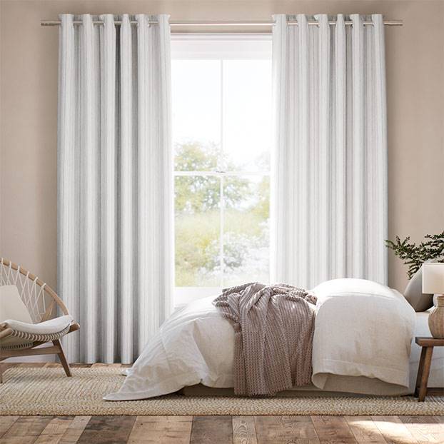 Cairo Stripe Parchment Curtains thumbnail image