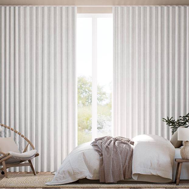 Cairo Stripe Parchment Curtains thumbnail image