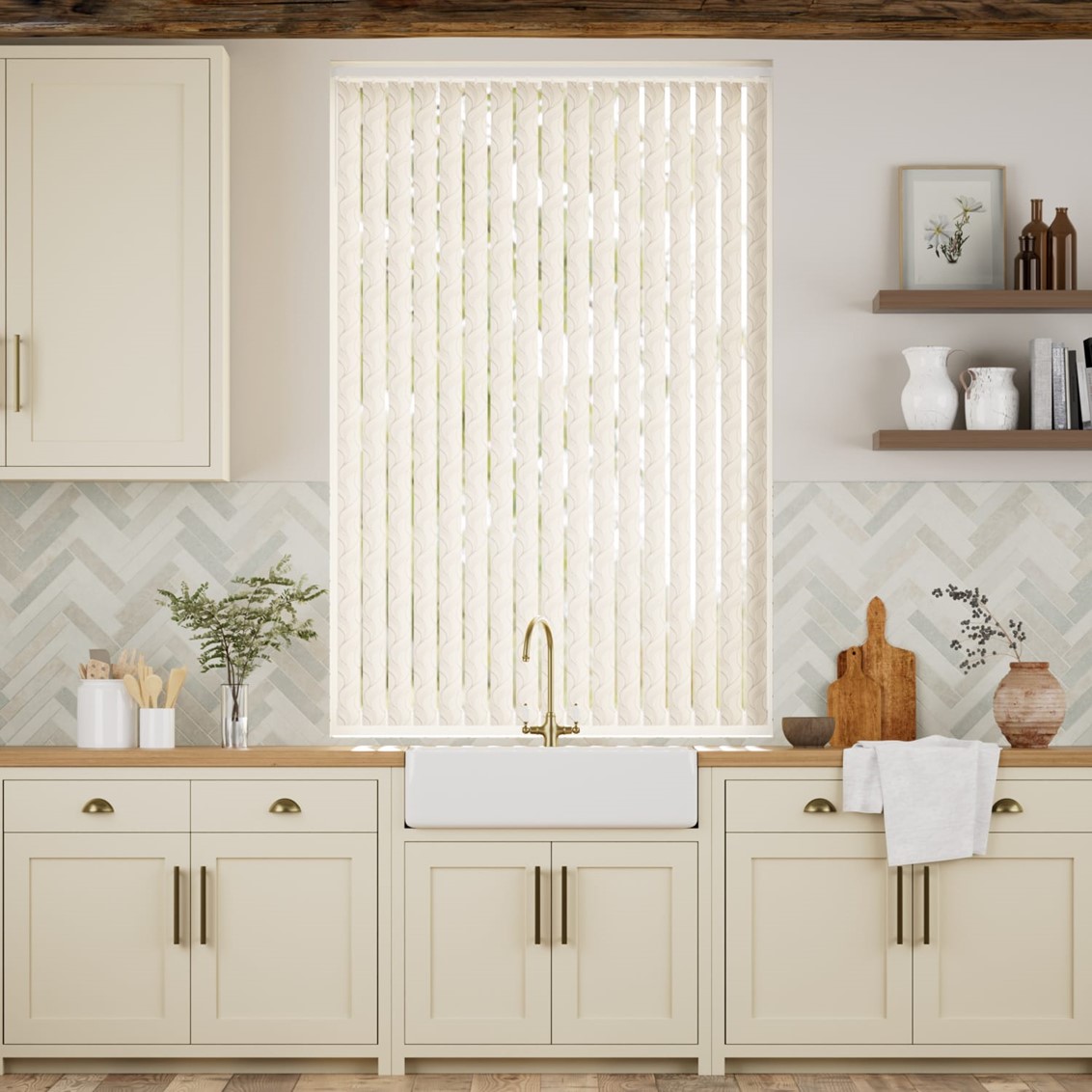 Calaf Beige Vertical Blind