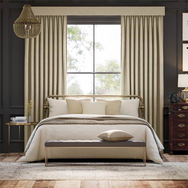 Complete Blackout Canterbury Velvet Cream Total Blockout Curtain thumbnail image