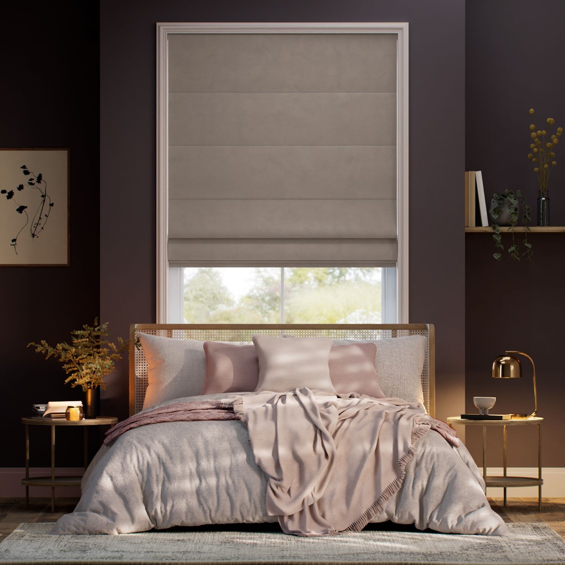 Cambridge Velvet Blackout Champagne Roman Blind