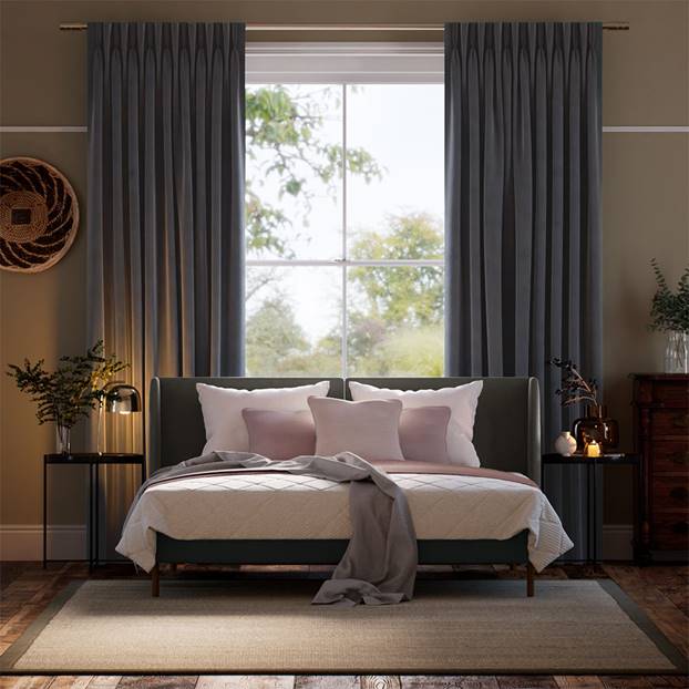 Cambridge Velvet Blackout Silhouette Grey Curtains thumbnail image