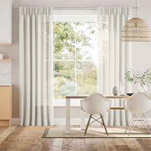 Camille Voile Striped White Curtains thumbnail image