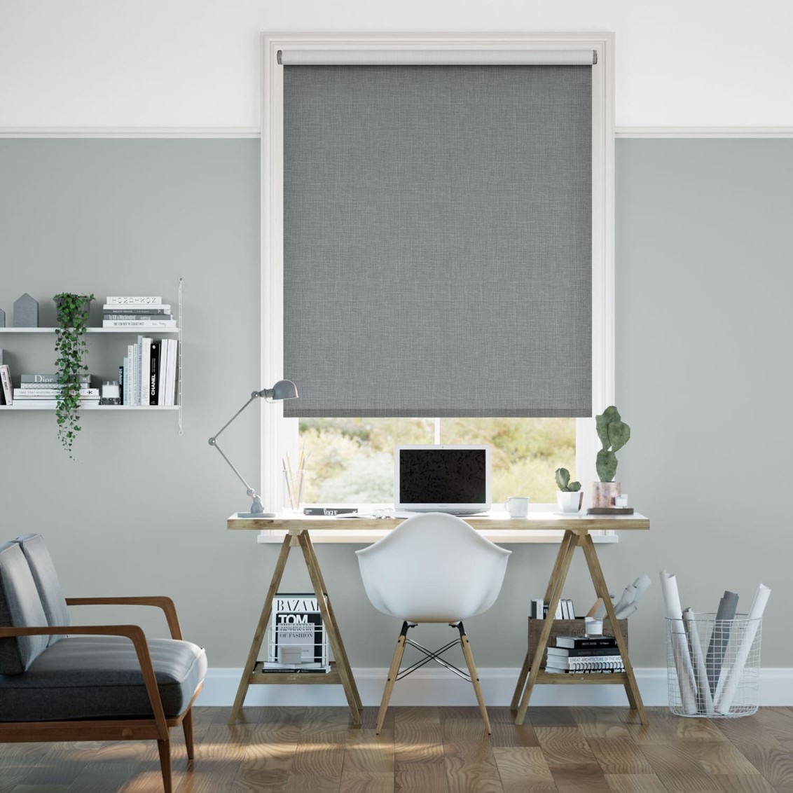 Electric Canali Blackout Steeple Grey Roller Blind