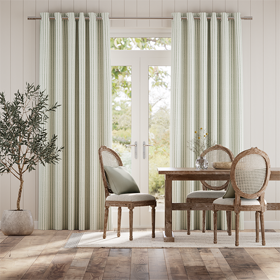 Candy Stripe Bottle Green  Curtains