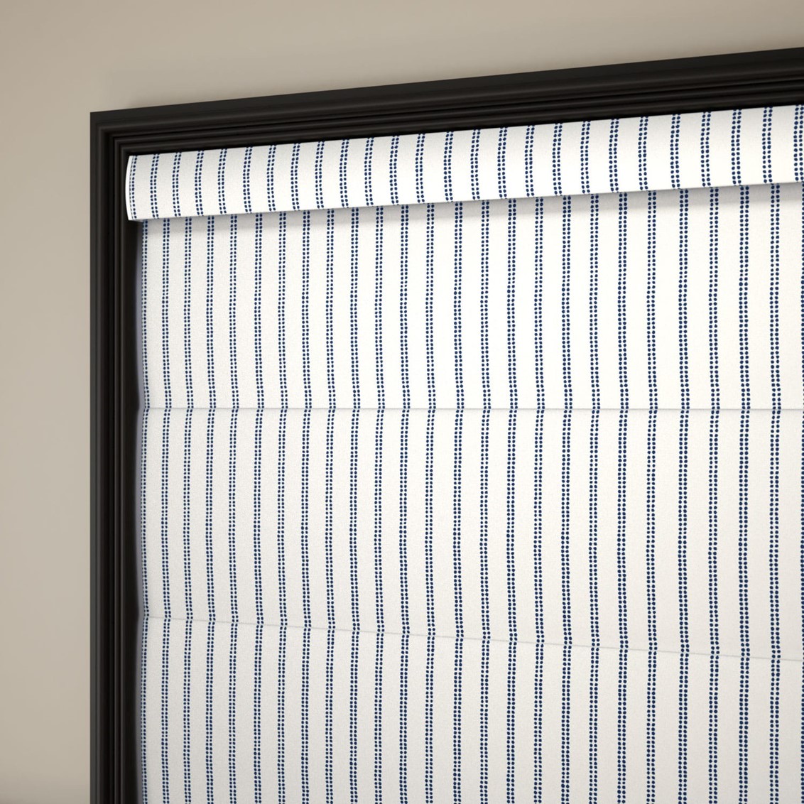 Candy Stripe French Navy Roman Blind