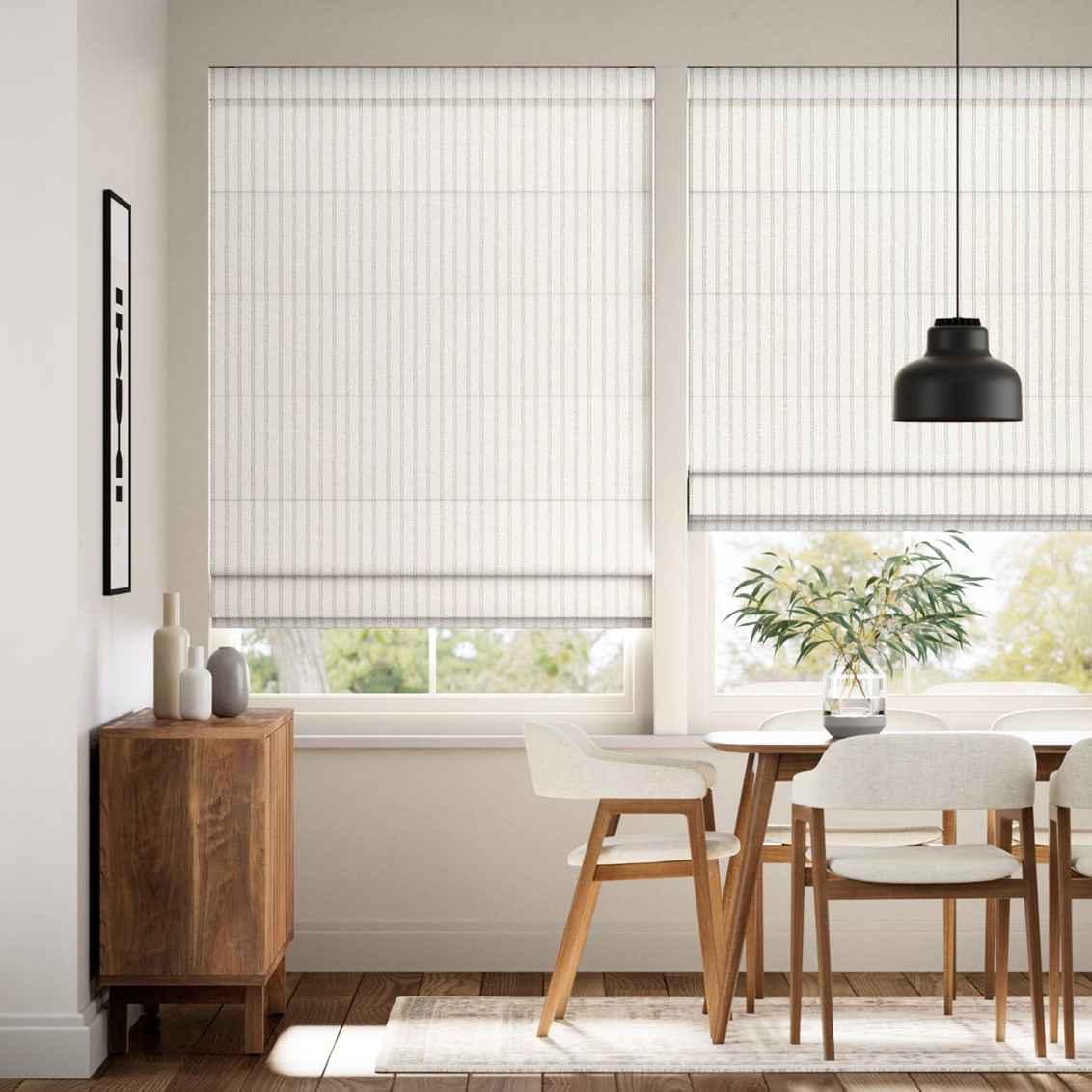 Candy Stripe Steel  Roman Blind