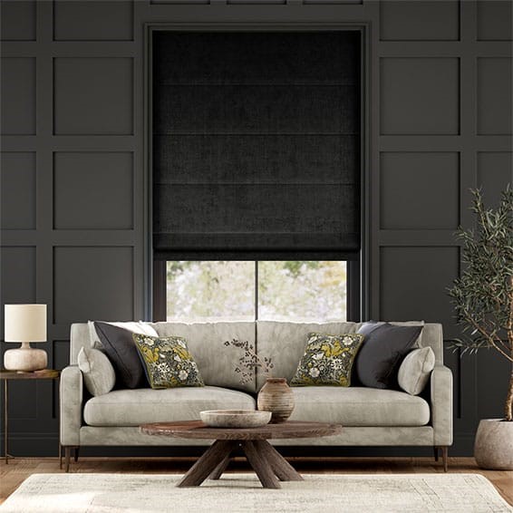 Canterbury Velvet Midnight Roman Blind