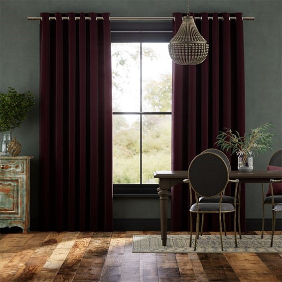 Canterbury Velvet Mulberry Curtains