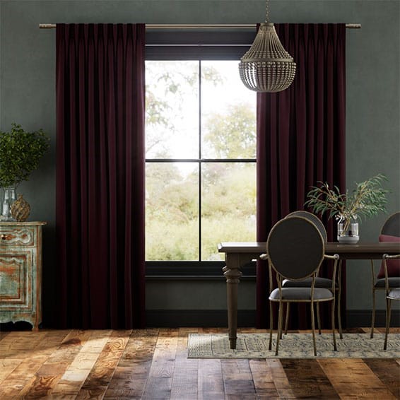 Canterbury Velvet Mulberry Curtains