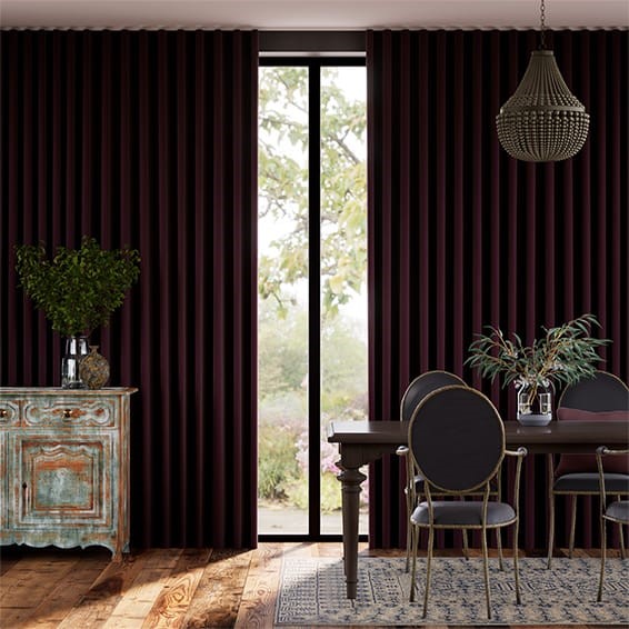 Canterbury Velvet Mulberry Curtains