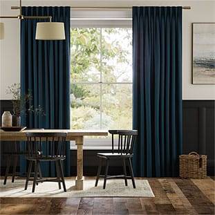 Canterbury Velvet Storm Blue Curtains thumbnail image