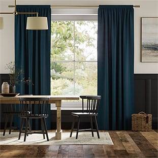 Canterbury Velvet Storm Blue Curtains thumbnail image