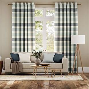 Cardigan Stripe Linen Blue Horizon Curtains thumbnail image