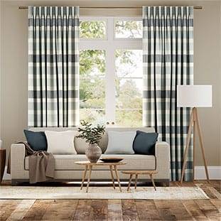 Cardigan Stripe Linen Blue Horizon Curtains thumbnail image