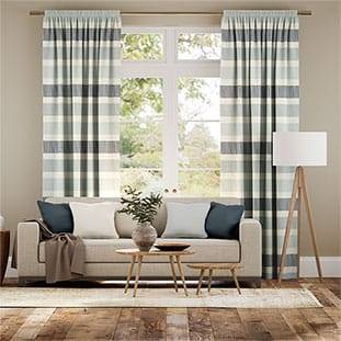 Cardigan Stripe Linen Blue Horizon Curtains thumbnail image