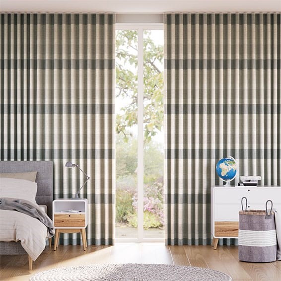 Cardigan Stripe Linen Stone Curtains