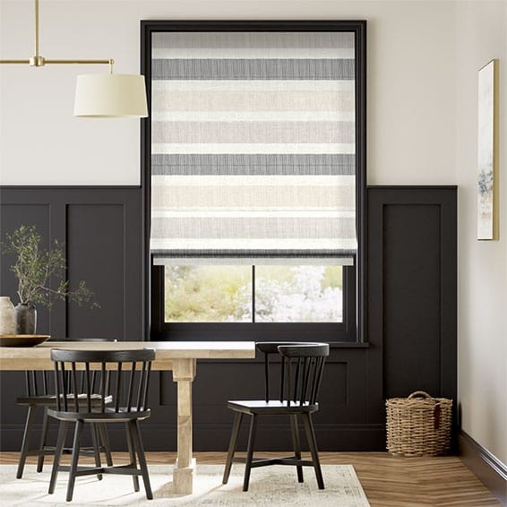 Cardigan Stripe Stone Roman Blind