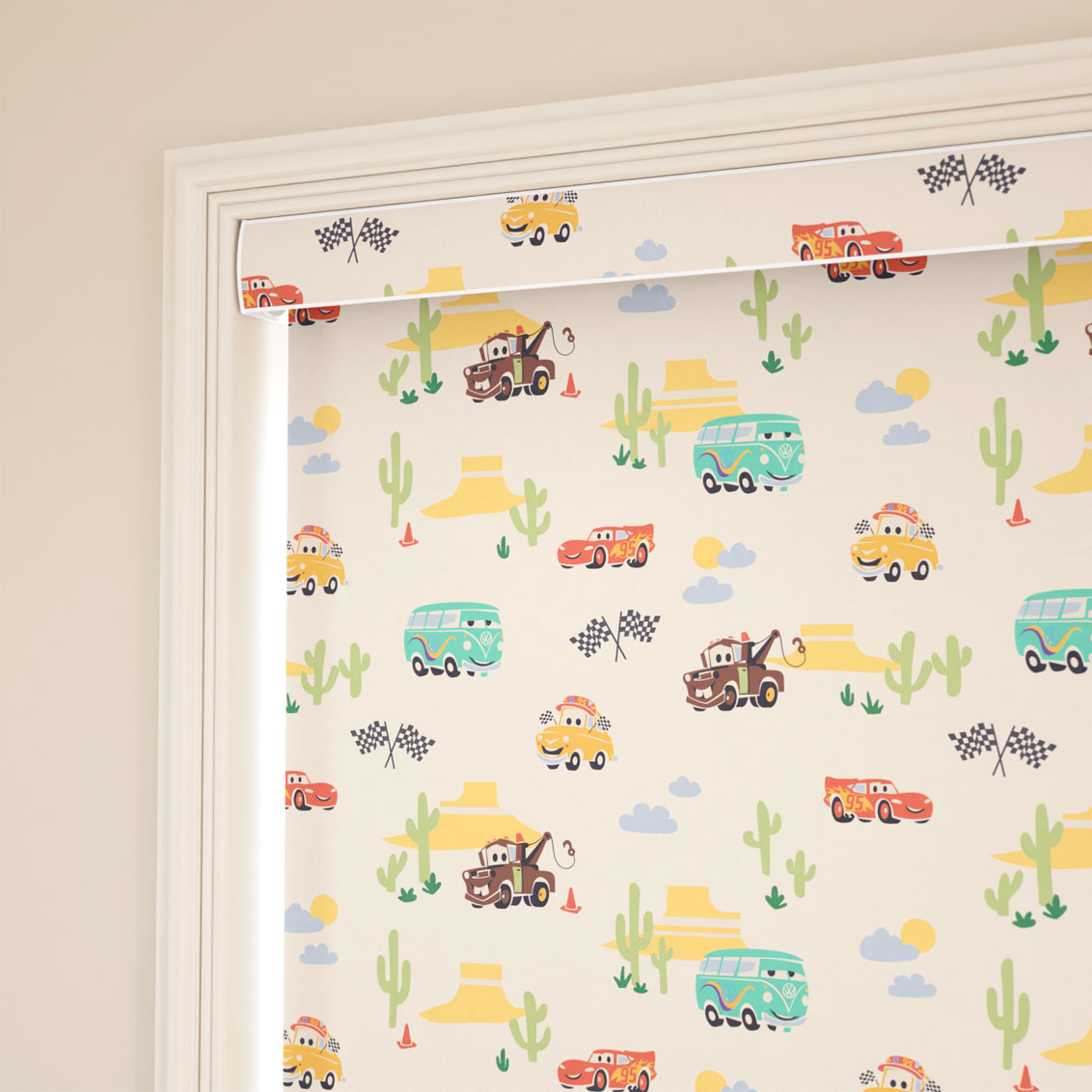 Cars Desert Dash Blackout Ivory Roller Blind