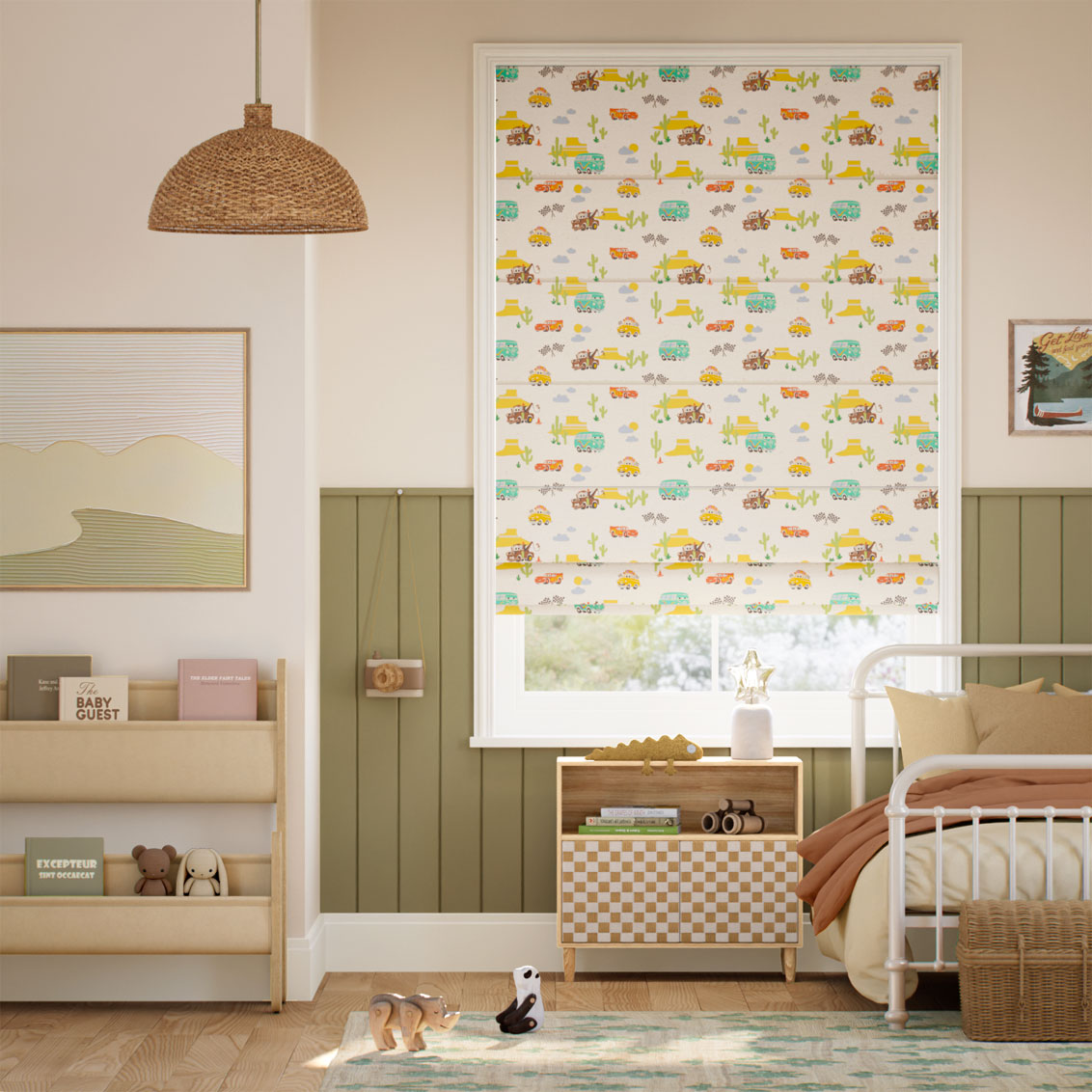 Cars Desert Dash Ivory Roman Blind
