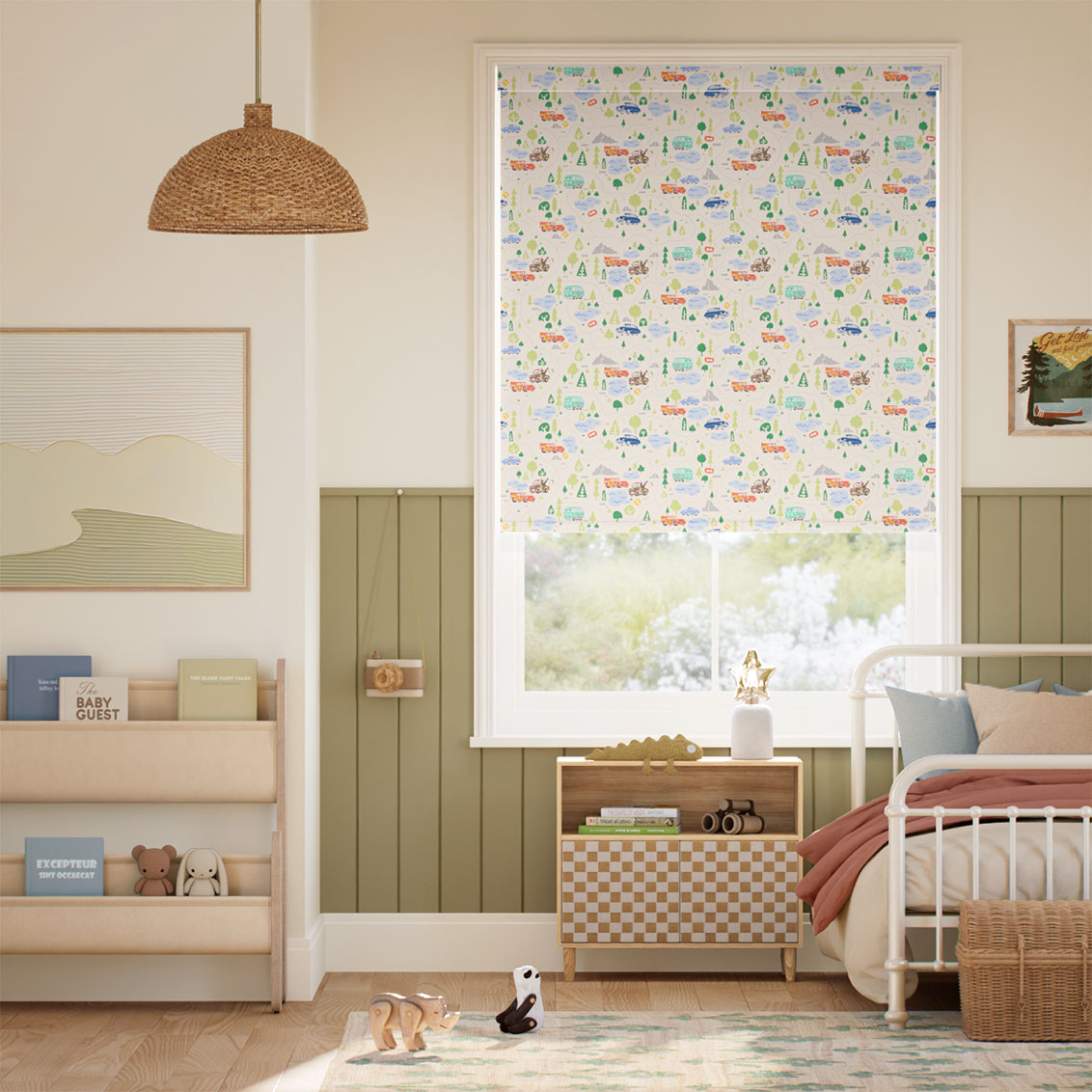 Cars Road Trip Blackout Ivory Roller Blind
