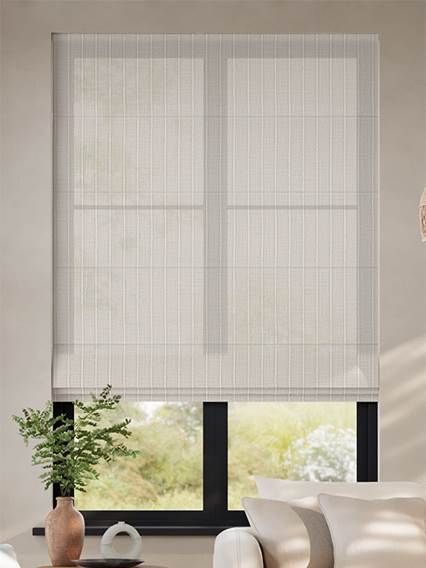 Lumiere Unlined Catta Stripe Taupe Roman Blind thumbnail image
