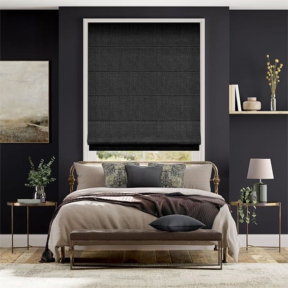 Electric Cavendish Charcoal Roman Blind