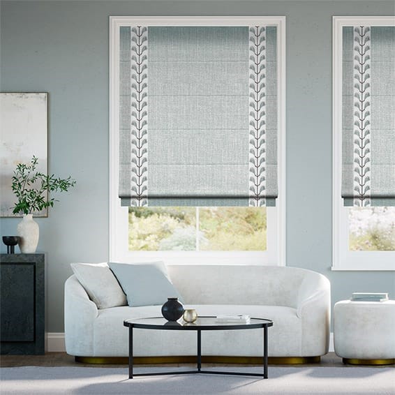 Cavendish Powder Blue & Chatsworth Mineral Roman Blind