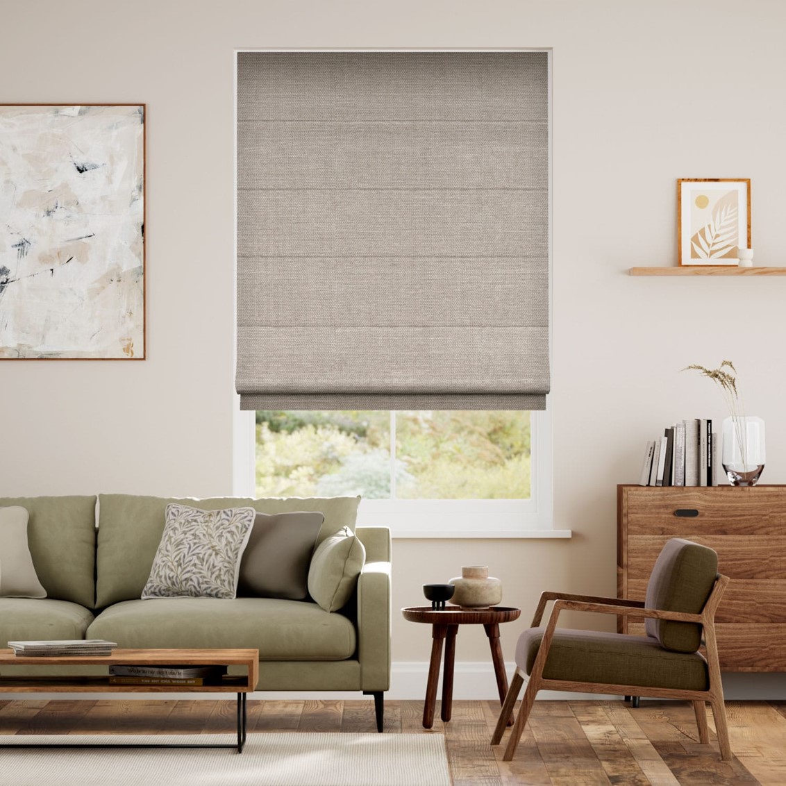 Electric Cavendish Warm Stone Roman Blind