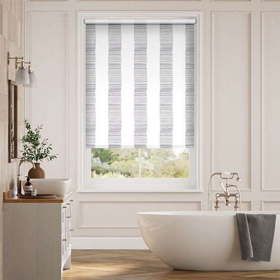 Splash Blackout Ceramic Stripe Clay Grey Roller Blind