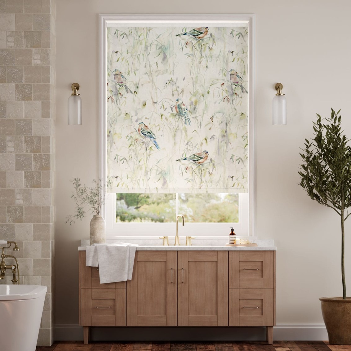 Chaffinch Blackout Cream Roller Blind