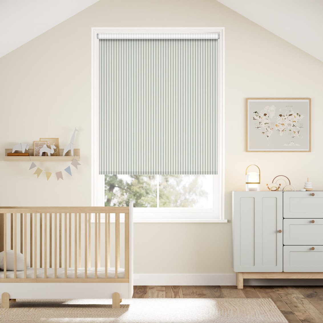 Chester Stripe Duck Egg Roller Blind