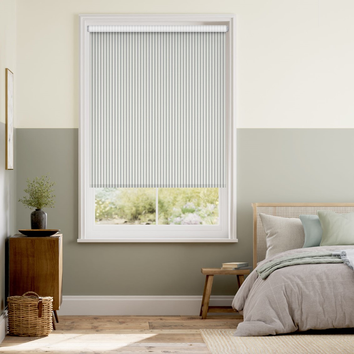 Chester Stripe Light Grey Roller Blind