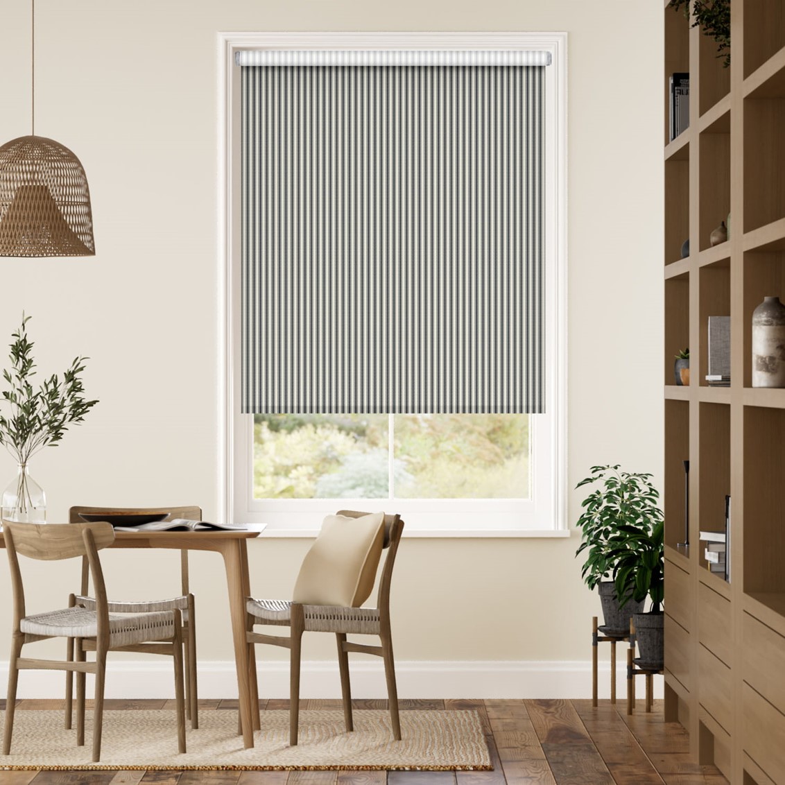 Chester Stripe Slate Roller Blind