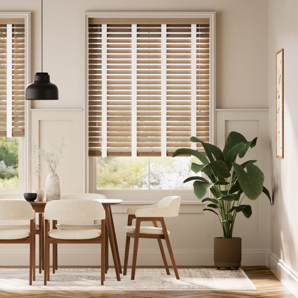 Chestnut & Chalk Faux Wood Blind - 50mm Slat