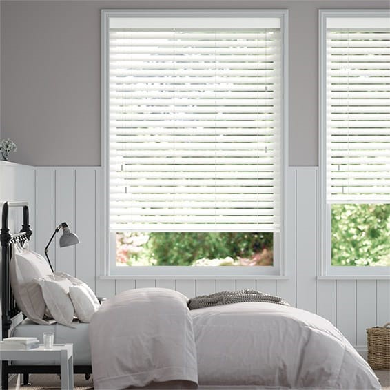 Chiffon White Wooden Blind - 50mm Slat