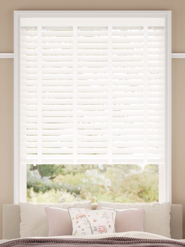 Chiffon White and Glacial White Wooden Blind thumbnail image