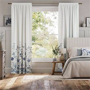 Chinoiserie China Blue Curtains thumbnail image