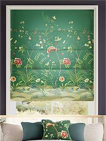 Chinoiserie Faux Silk Lagoon Roman Blind thumbnail image