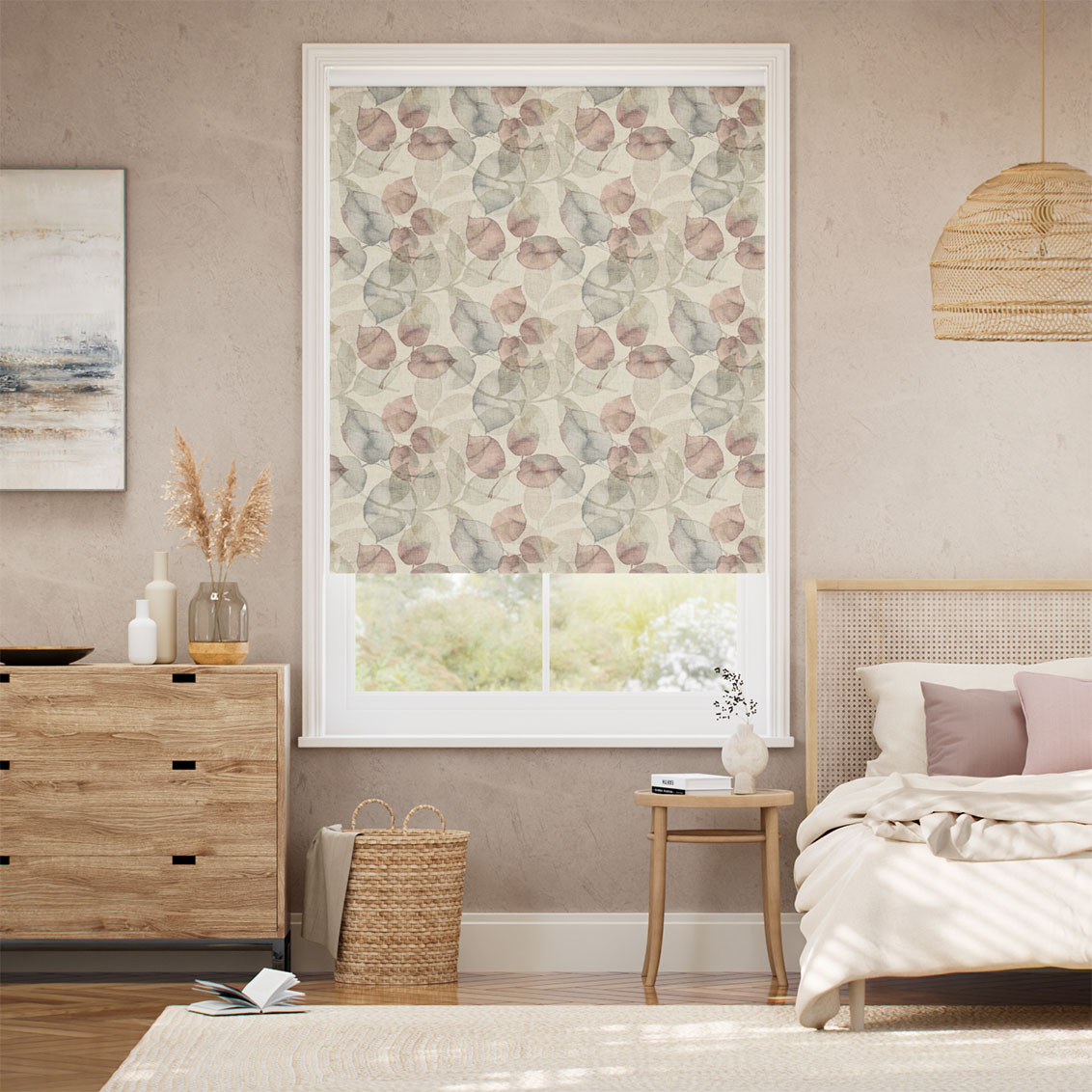 Choices Blakely Linen Vintage Rose Smoke Roller Blind